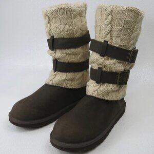 UGG Australia Cassidee Knit Sheepskin Leather Boot Winter Footwear Shoes 6